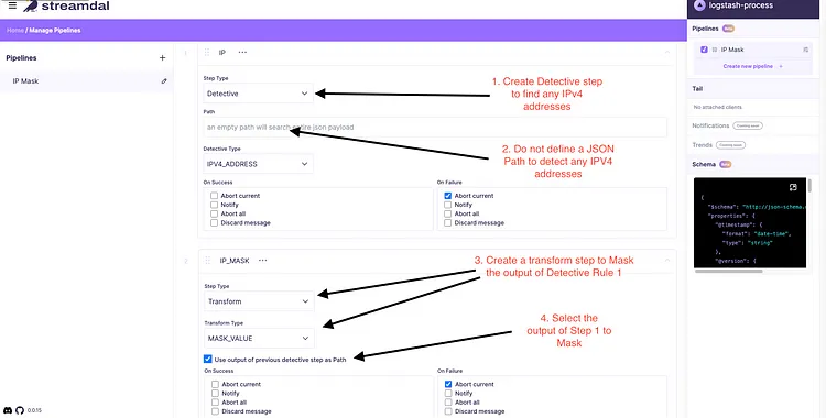 Create a Detective Rule To Mask PII IPV4 addresses